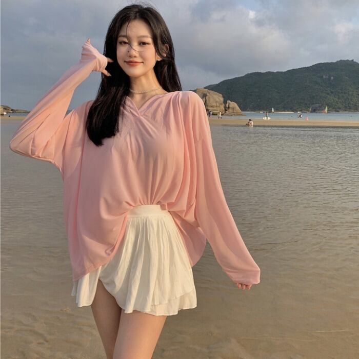 サマールーズ薄手フードホルタートップス レディース ロング 夏物 ドラファッションホール8647164487