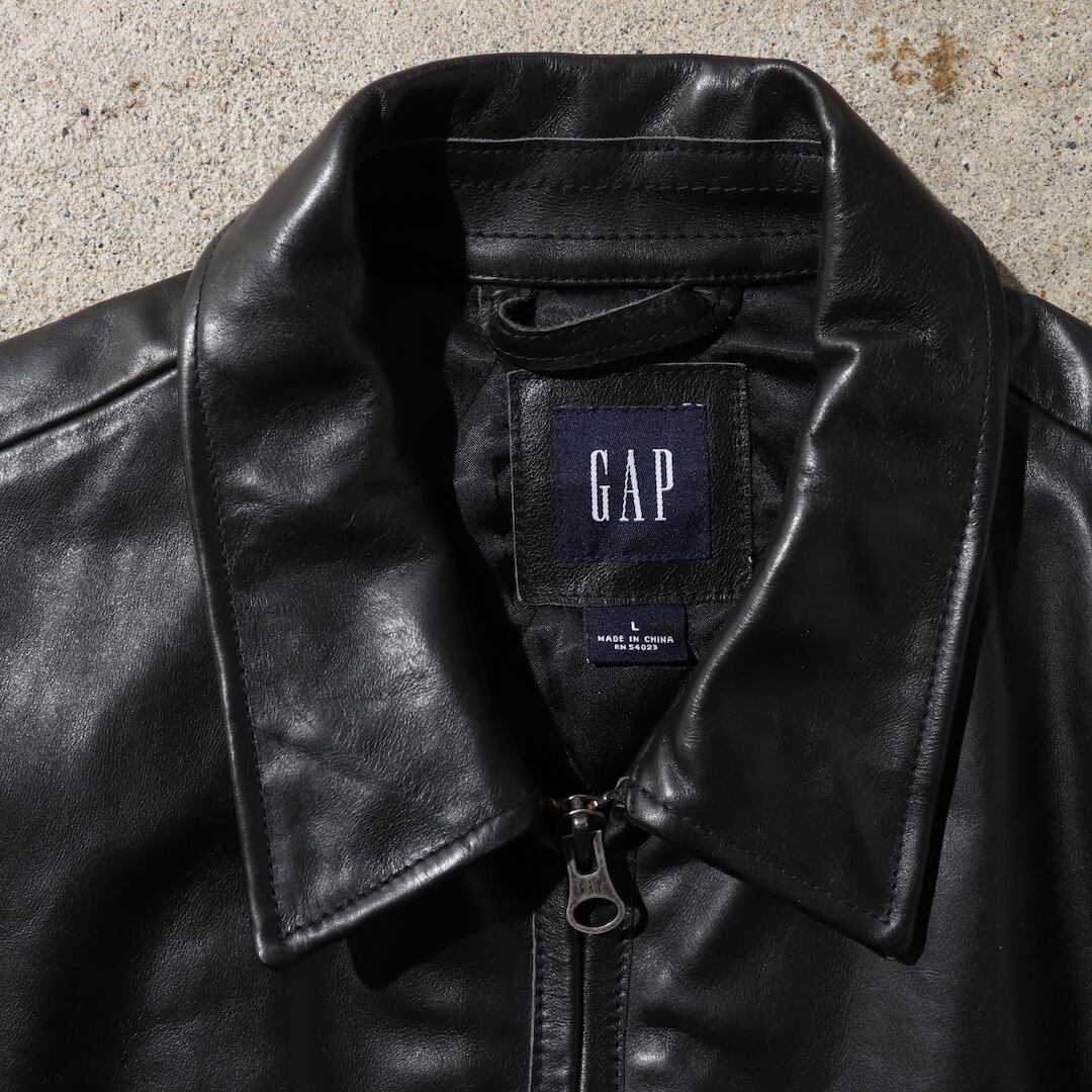 OLD GAP L レザージャケット オールドギャップ 黒 本革 ブラック-