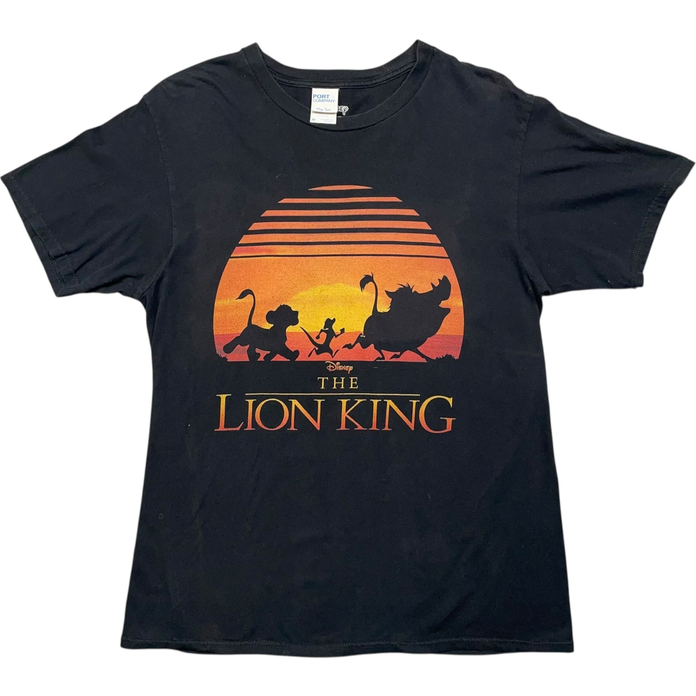 《M》 Disney ディズニー Tシャツ ライオンキング フロントプリント ブラック no.7367