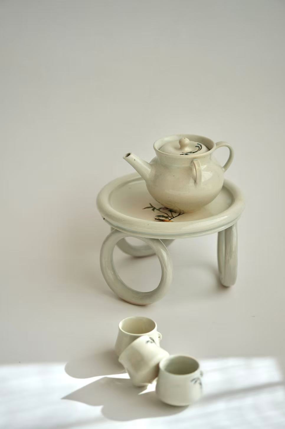 松本郁美 Ikumi Matsumoto - 白磁蓋付茶海/茶壺 tea serving pot