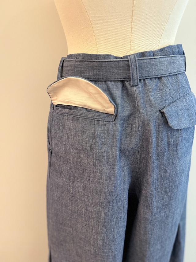 jonnlynx/JL226-PT845 gachya belt denim pants indigo