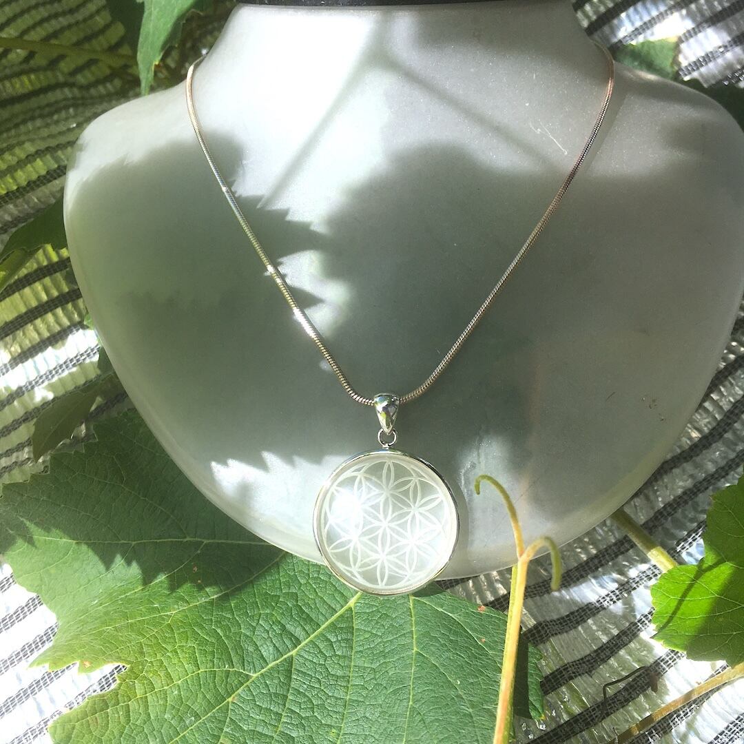 【一点物】SV925✦4月の誕生石✦Seed Of Life✦水晶ペンダント✦