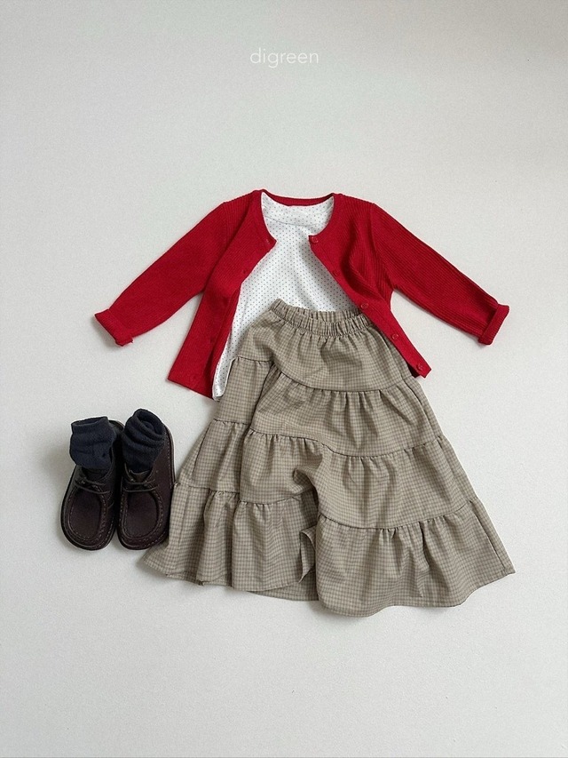 〘予約〙digreen / check ruffle skirt