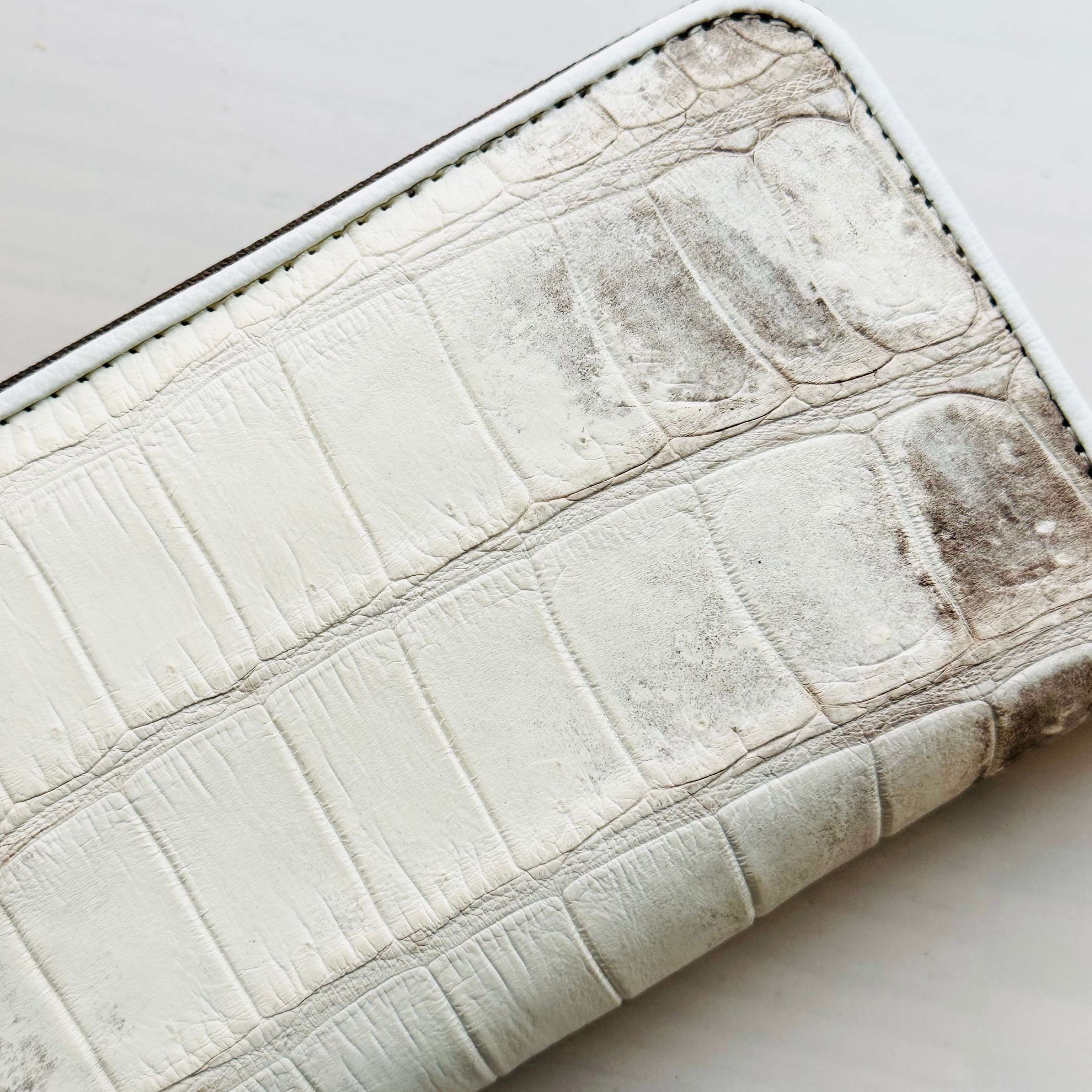 新品】最高峰ヒマラヤクロコダイルの長財布 #3 ホワイトブラウン白