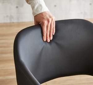 レザー調ラウンドダイニングチェア　75cm幅テーブル 2点セット【Marlon×Umbure】