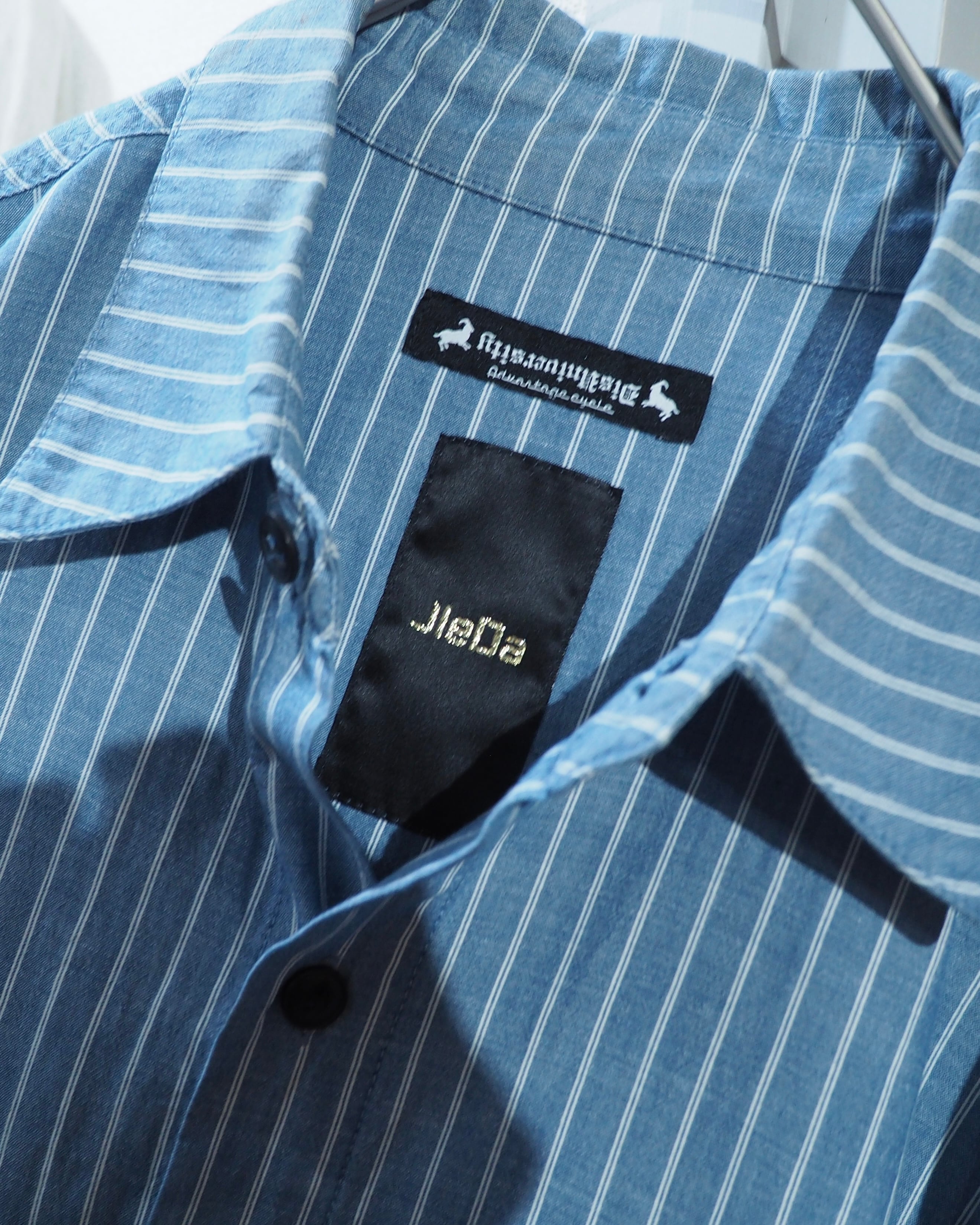 ” Advantage cycle × JIEDA - 再構築 ” Over silhouette Stripe switching shirt