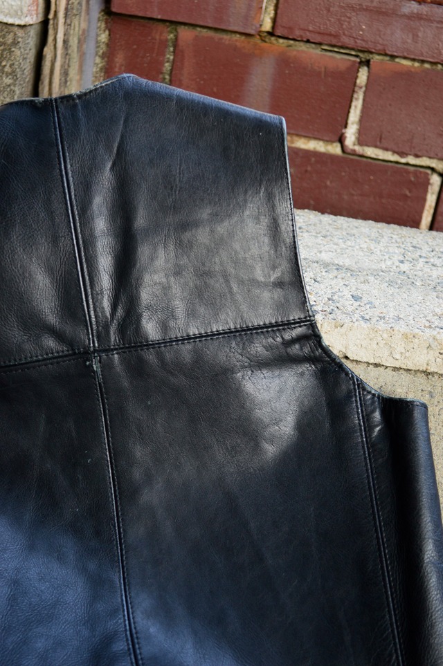 The Transatlantic Clothing Company 1980s AERO LEATHER Steer Hide Leather Vest Hand Tailored in Scotland エアロレザー 80s ステアハイドレザー スコットランド製