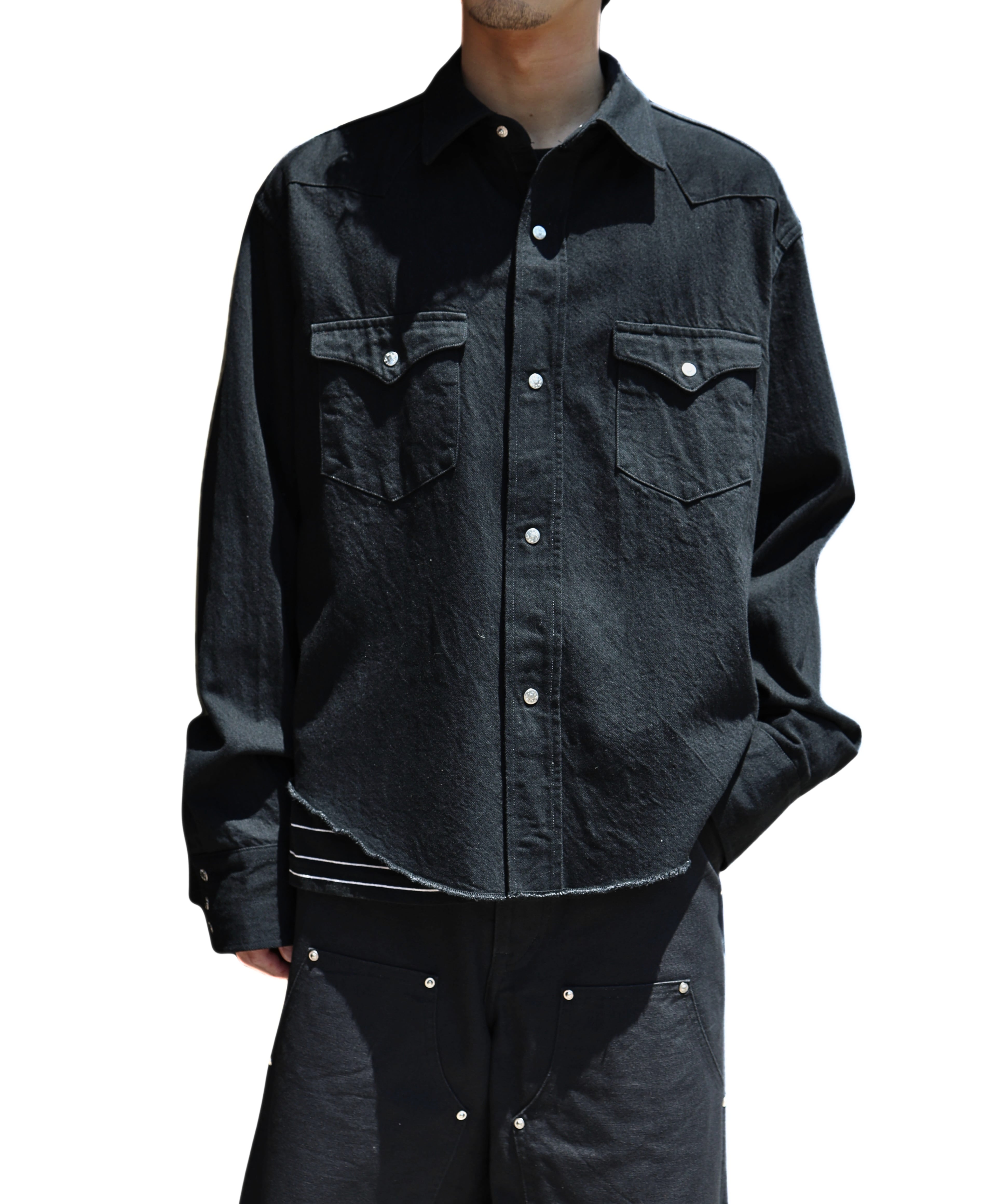 UNUSED / US2559 DENIM WESTERN SHIRT(BLACK) | AfterSchool (アフター
