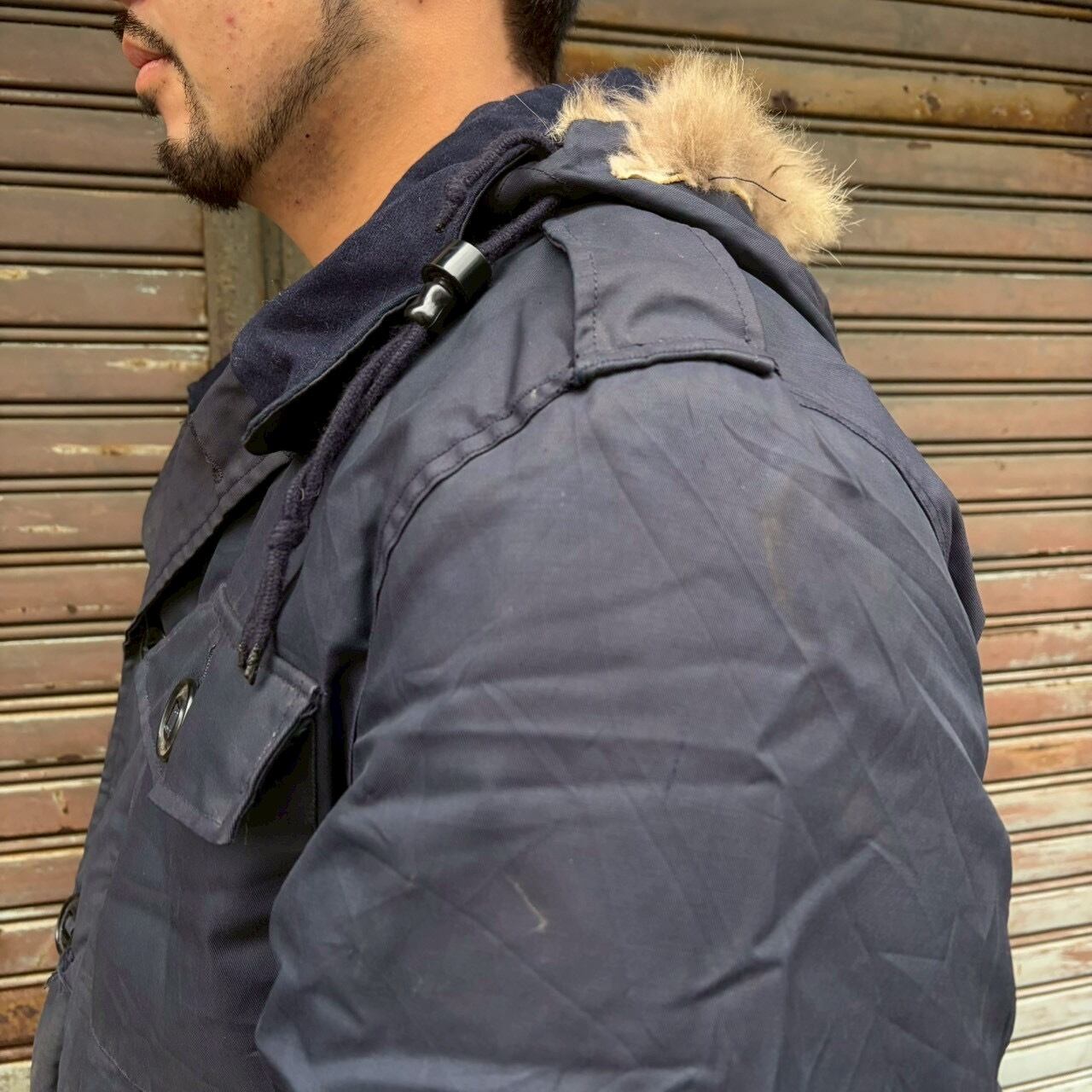 希少 70s カナダ軍 実物 フィールドパーカー ネイビー モッズコート L