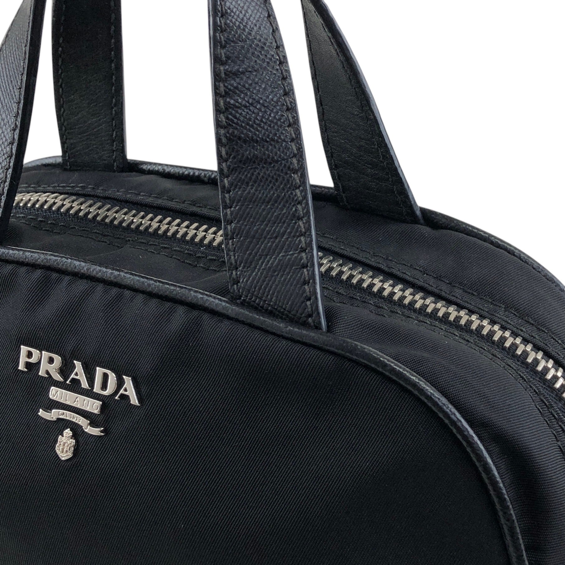 PRADA プラダ ハンドバッグ ブラック ロゴ ナイロン ミニバッグ