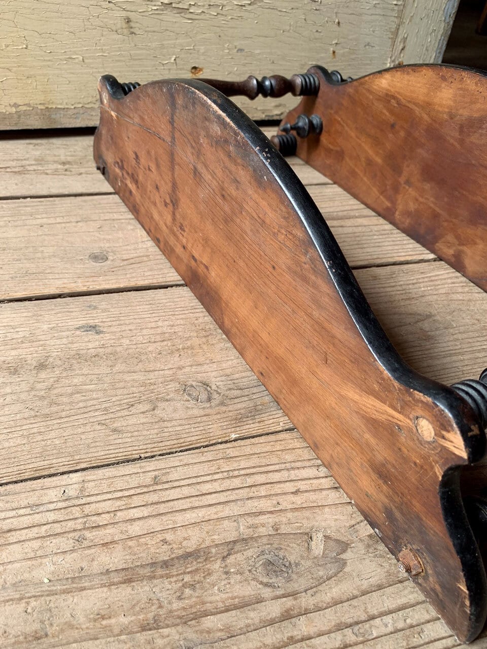 木製 4段シェルフ 壁付棚 焦茶 ダークブラウン | Brocante de La