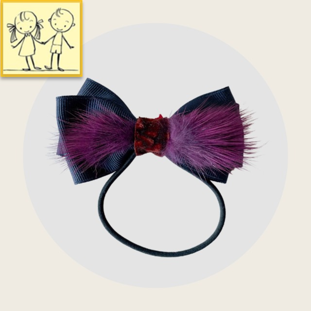 【CHARITY】リアルファーリボンゴム