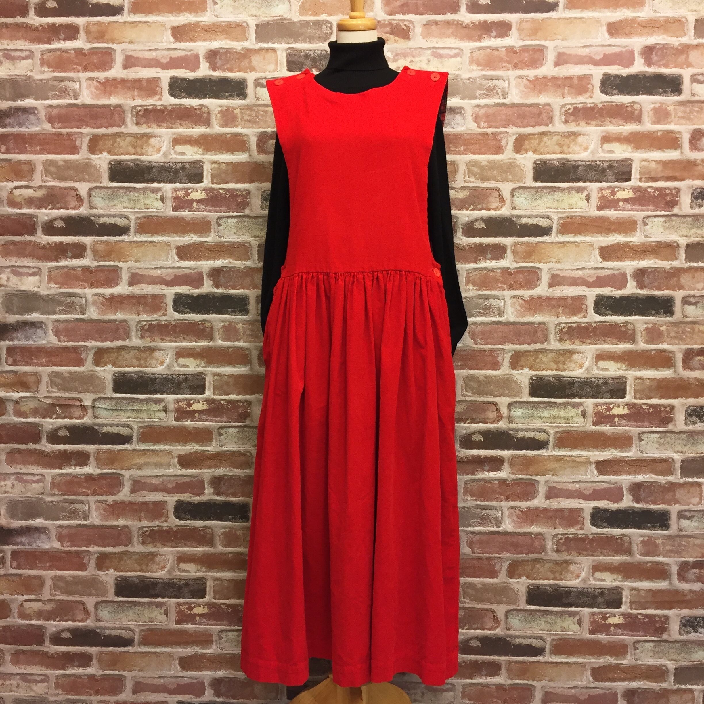 Red Corduroy One-piece