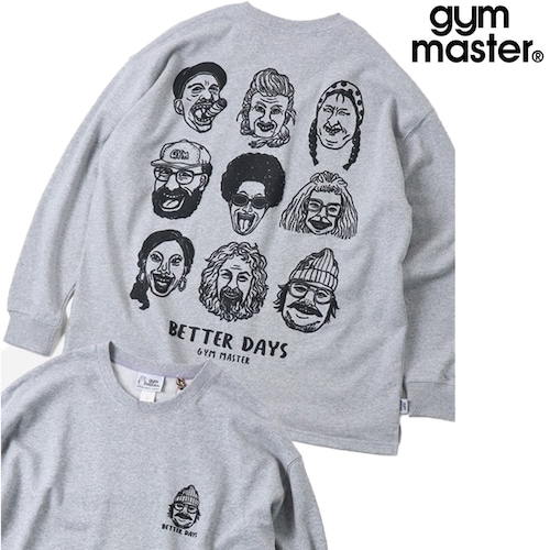 gym master ジムマスター 10oz BETTER DAYS スウェット ビッグTEE Always Keep Smiling ワイドシルエット 長袖Tシャツ メンズ レディース コットン100% LOVE&PEACE G821724 杢グレー