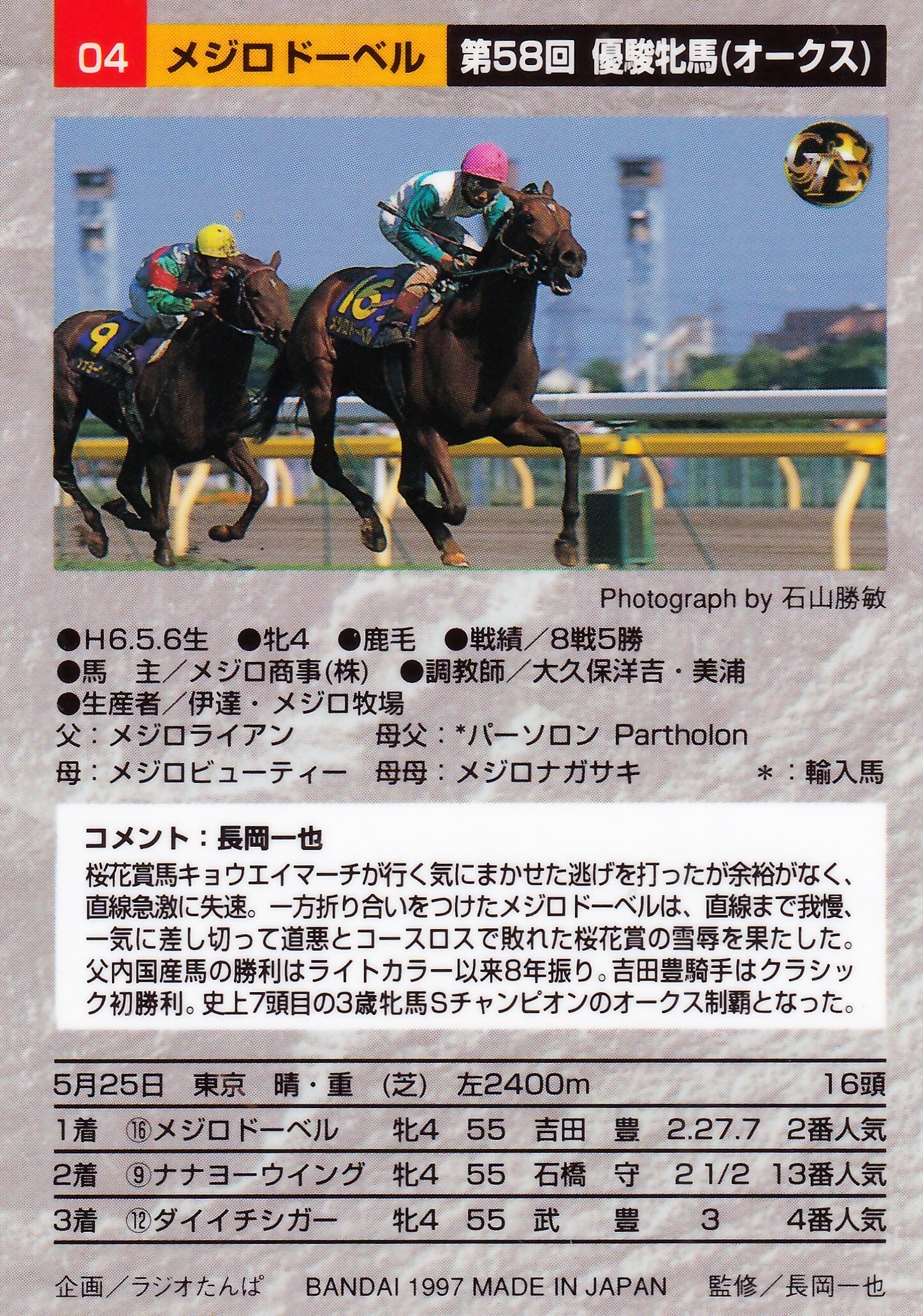 競馬第58回オークス優勝馬メジロドーベル