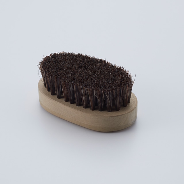 ボディブラシ 身体用 小判型 花馬毛の尻尾　／　Body Brush　for Body (small-sized, the tail of a flower horse)