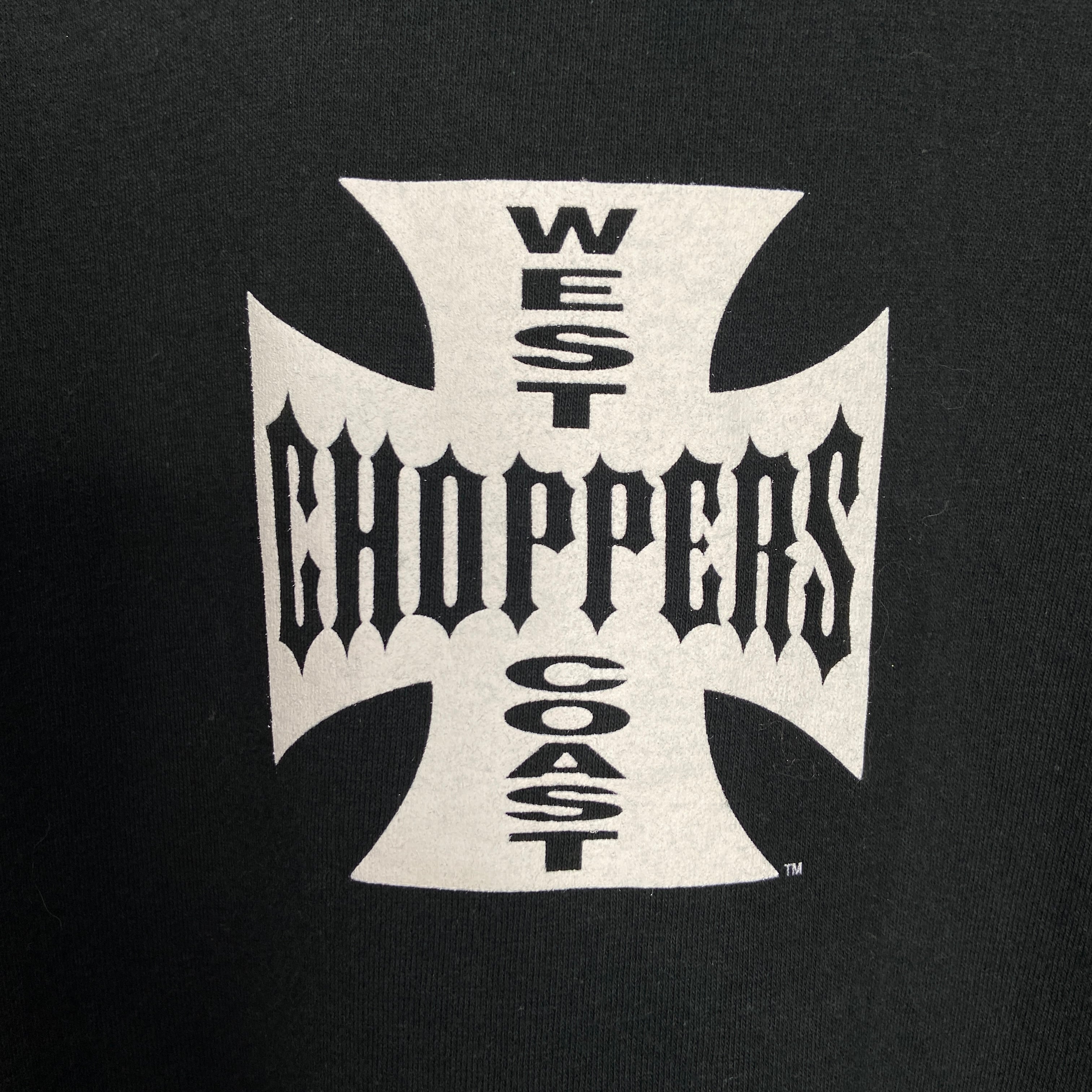 00s ウエストコーストチョッパーズ アイアンクロスTシャツ 両面 黒 XL