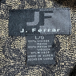 【J.Ferrar】総柄 半袖シャツ 柄シャツ オールパターン 個性的 柄物 レーヨン 韓国製  US古着