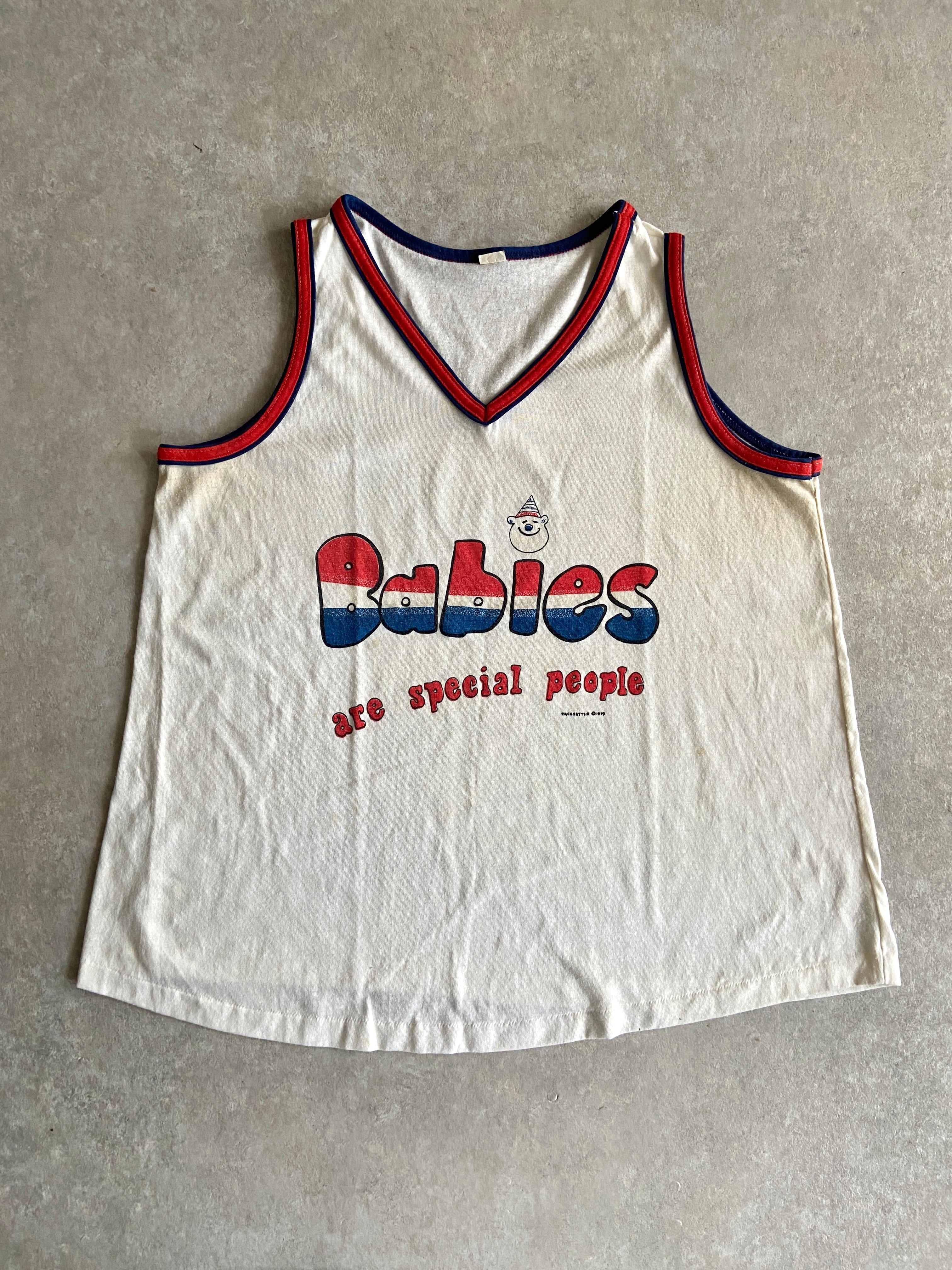 1970s Vintage "Babies are Special People" Tank Top L H314