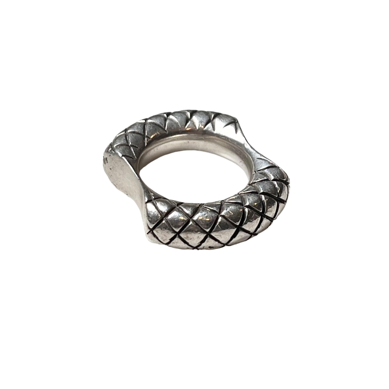 BOTTEGA VENETA silver intrecciato ring