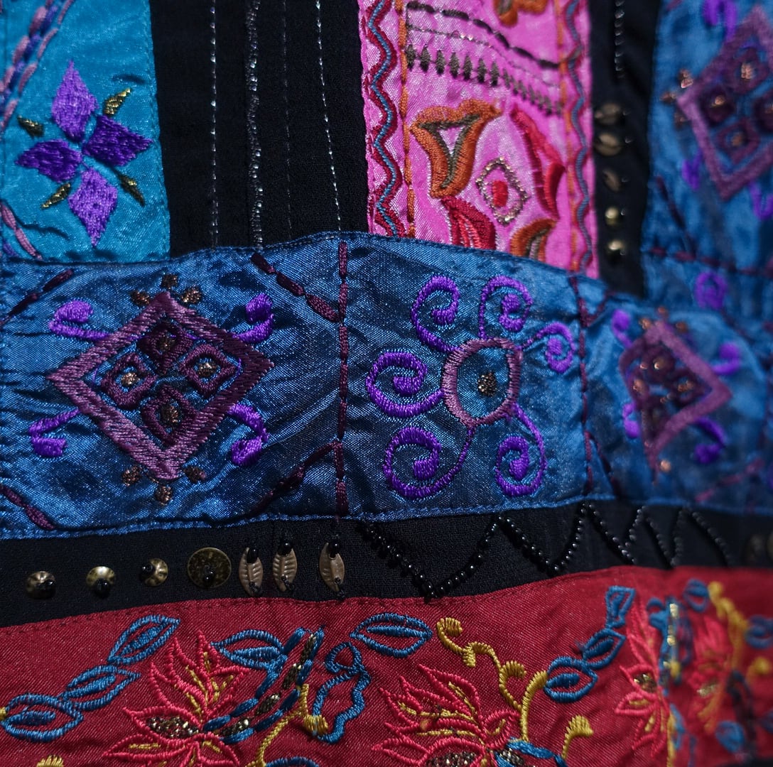 90s “CHICO'S” Various Embroidered & Sheer Patchwork Jacket | 古着