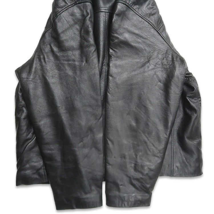 古着 JOHN ASHFORD 本革 レザー ジャケット ブルゾン ブラック 表記：L