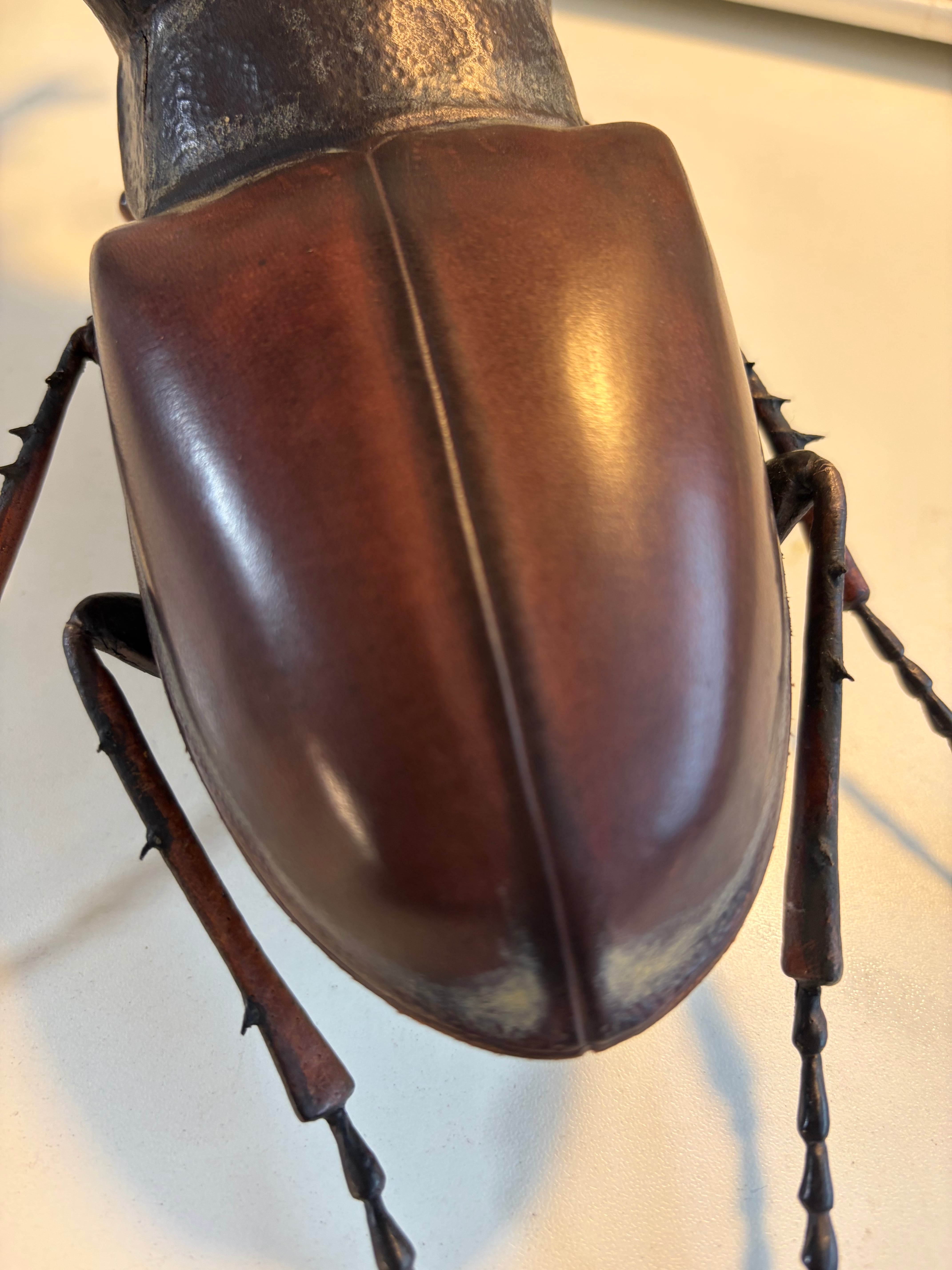クワガタ (レザークラフト) 足先縦30cm、巾20cm 作者 河野 甲