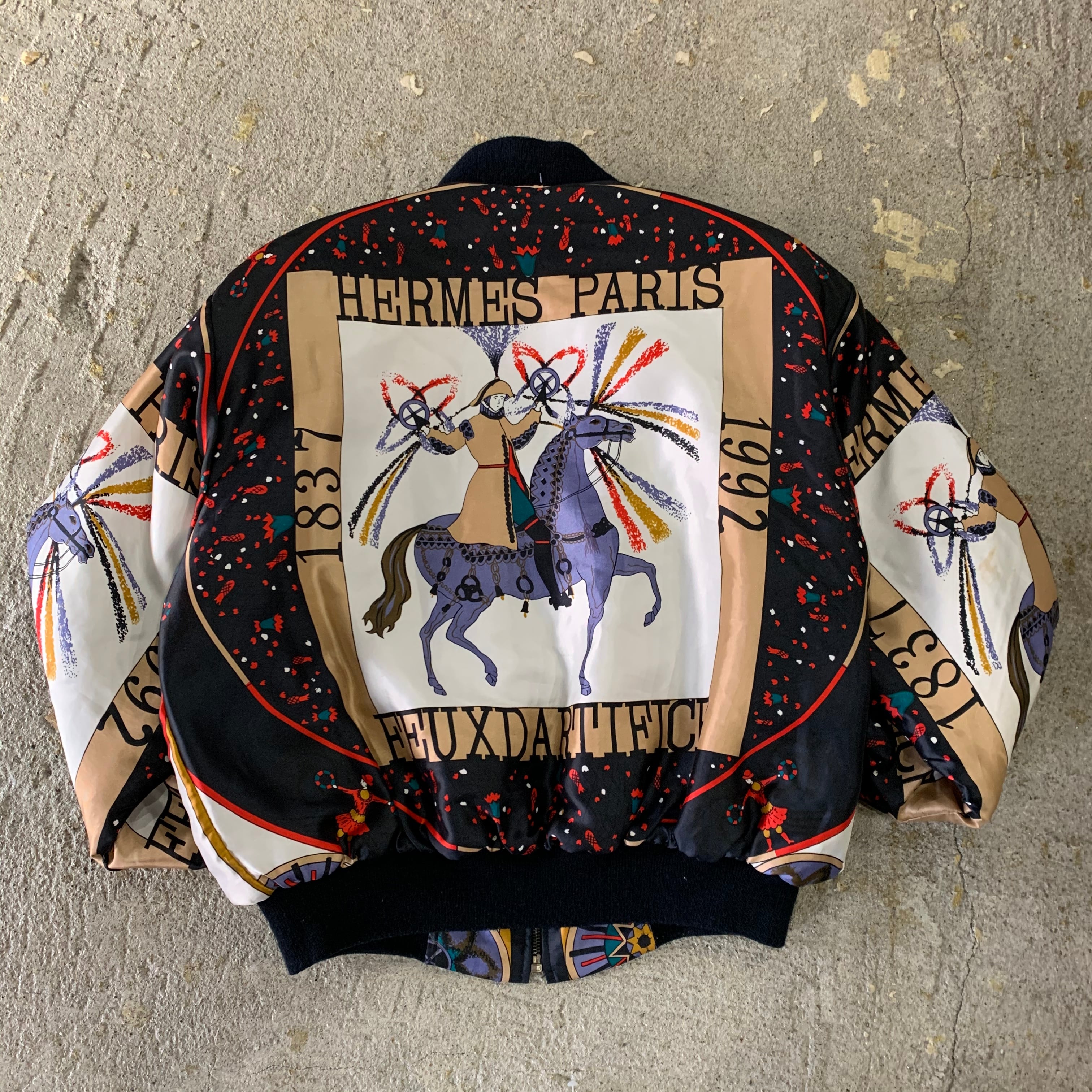 80s HERMES bootleg scarf pattern blouson | What