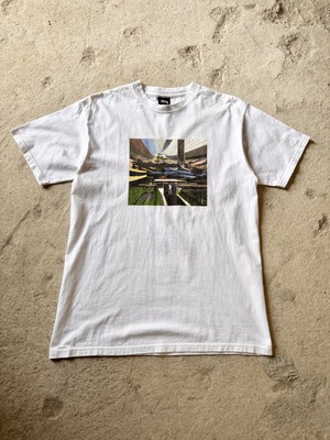 00～10s STUSSY × NINJA TUNE/Graphic print Tee/M/グラフィックプリントTシャツ/YOU DON`T KNOW/ホワイト/ニンジャチュ－ンコラボ/ステュ－シ－