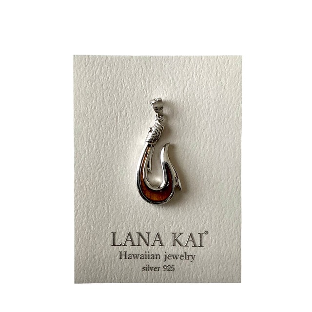 ハワイアンジュエリー / コアウッド  フィッシュフック ペンダントトップ size M / 4mm厚