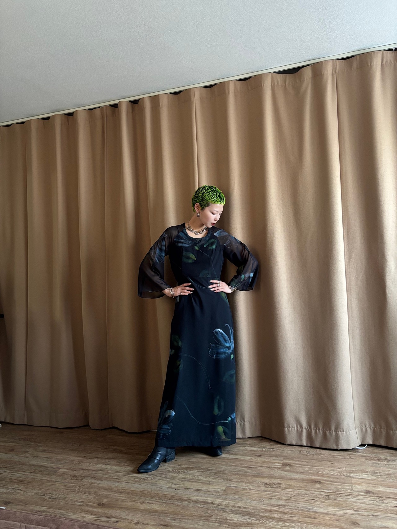 MADE IN JAPAN artistic flower dress-4804-7