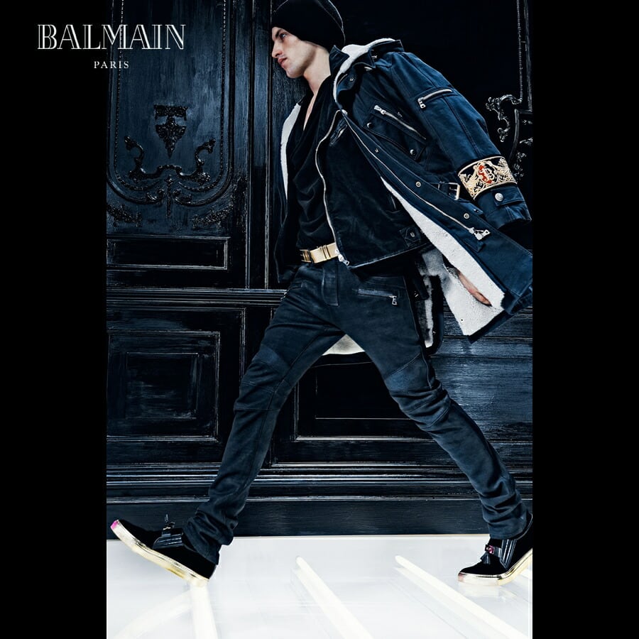 BALMAIN HOMME【leather easy biker pants】