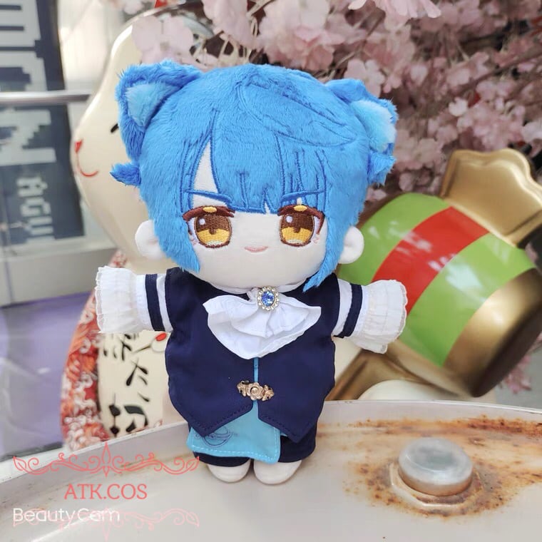 新作商品 原神 行秋 着せ替え ぬいぐるみ 20cm 中国原神カフェ衣装ver