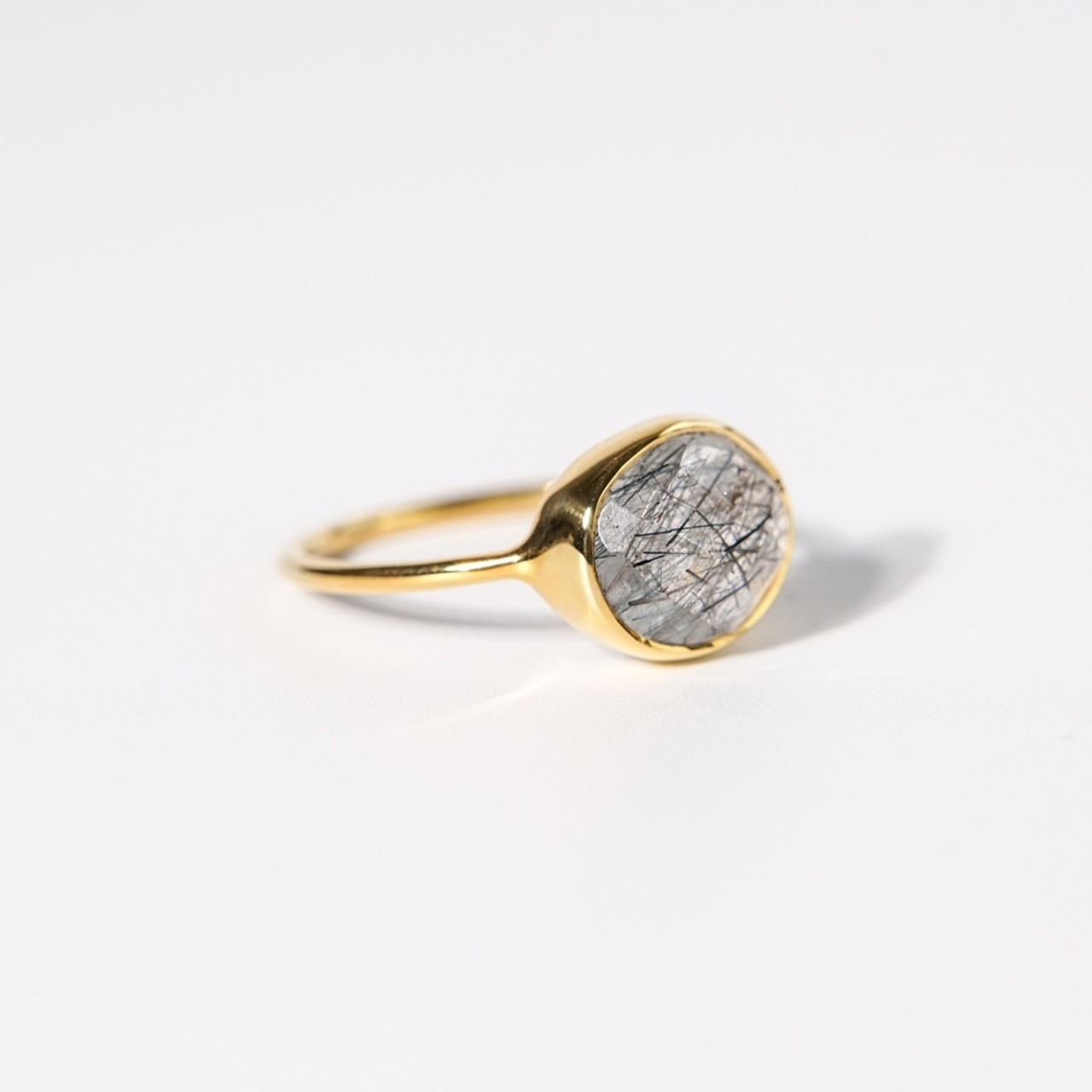 【16号】ブラックルチルクォーツ リング