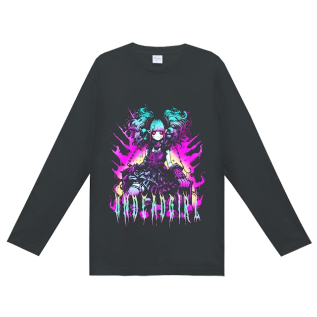 ★【lunalyオリジナル】UNDEADGIRLロングスリーブブラックTシャツ（ori_0055）