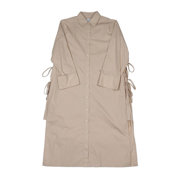 Side Ribbon Long Shirts One-piece BEIGE (TL002-SH)