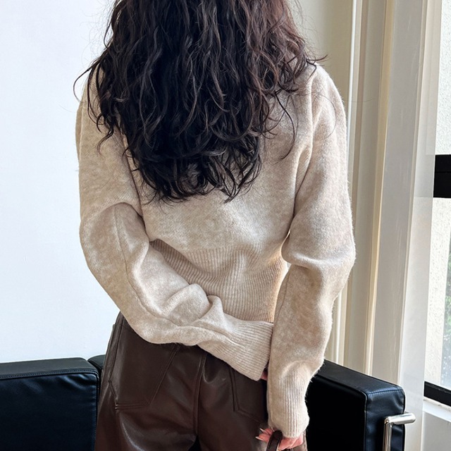 zip-up short knit J00049