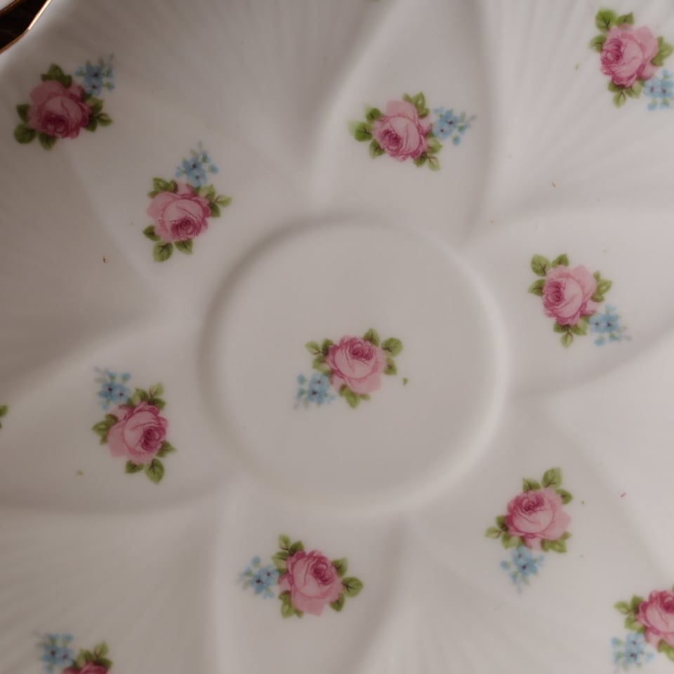 英国アンティーク シェリー 1920年代 小薔薇柄トリオ カップ＆ソーサー