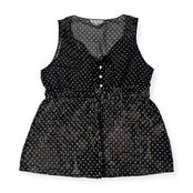 STUDIO PICONE ROMA ピッコーネ ドット ノースリーブ シースルーシャツ ブラウス 42/ブラック系 レディース