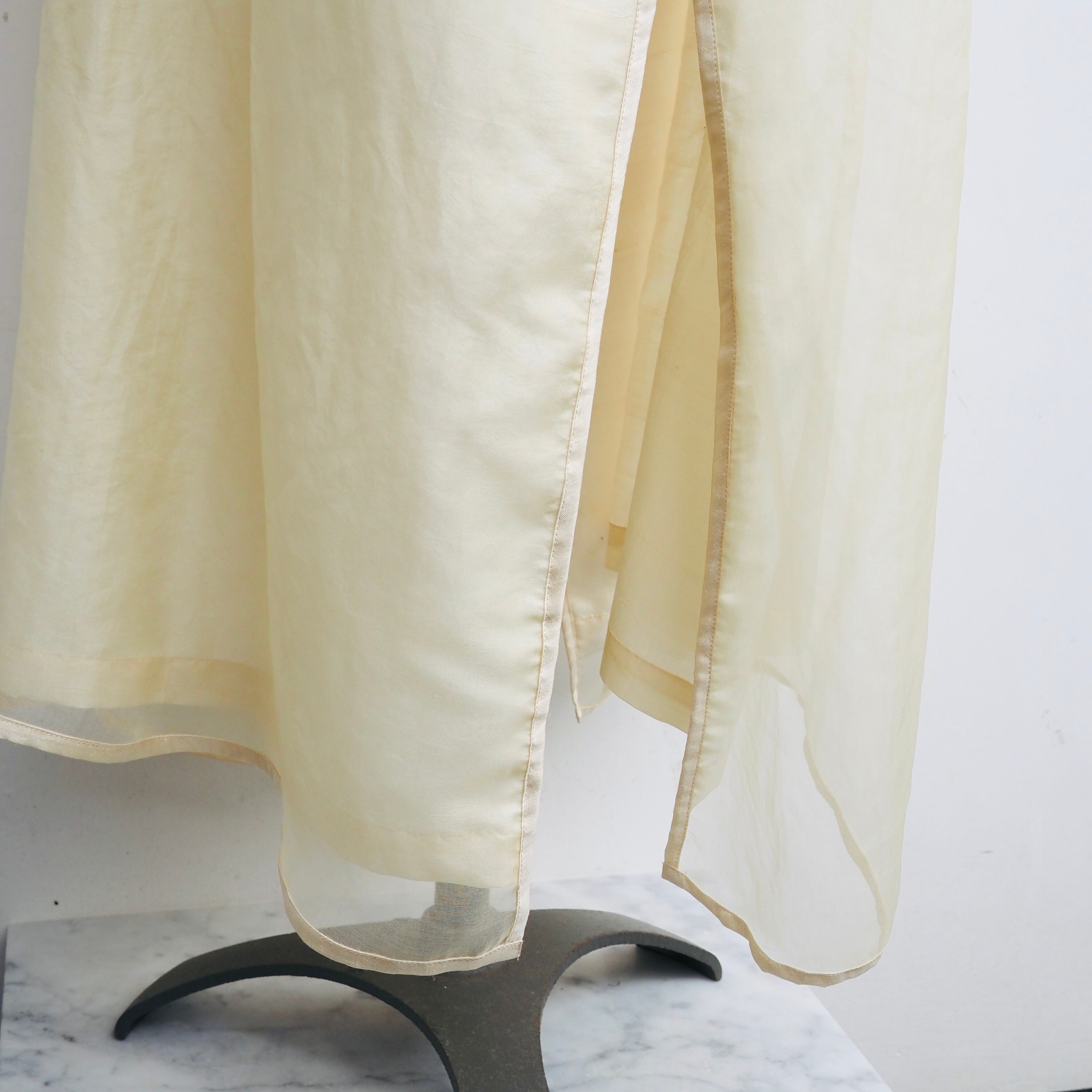 BUNON/Flower Layered Silk one piece coat/シルクワンピースコート