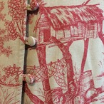 70s toile de jouy linen skirt