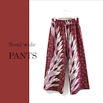 セミワイドパンツ/フリーサイズ/アフリカンプリント(sw-18)