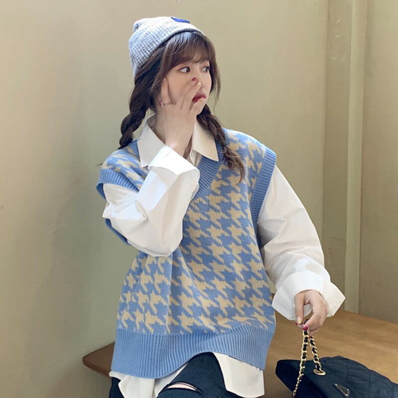 ニットスプリングオータムVネックスタンダード レトロ 春物 秋物 スーパーモール23562471255