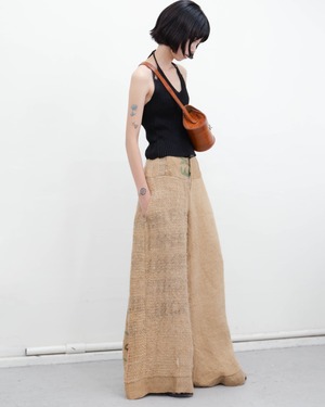2010s burlap extra-wide trousers