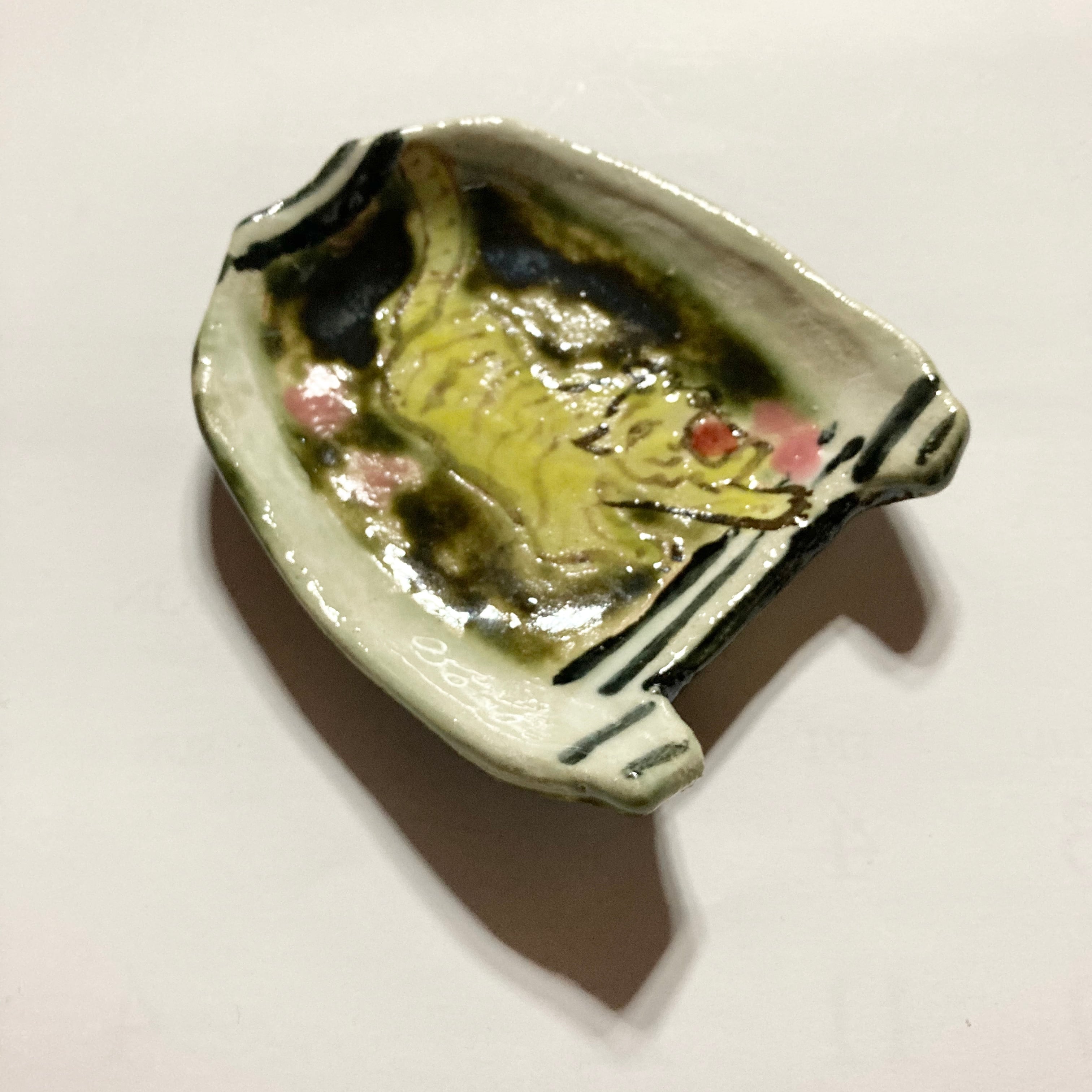 スカジャン豆皿　虎 （後）/ すずきたまみ / 陶芸作品