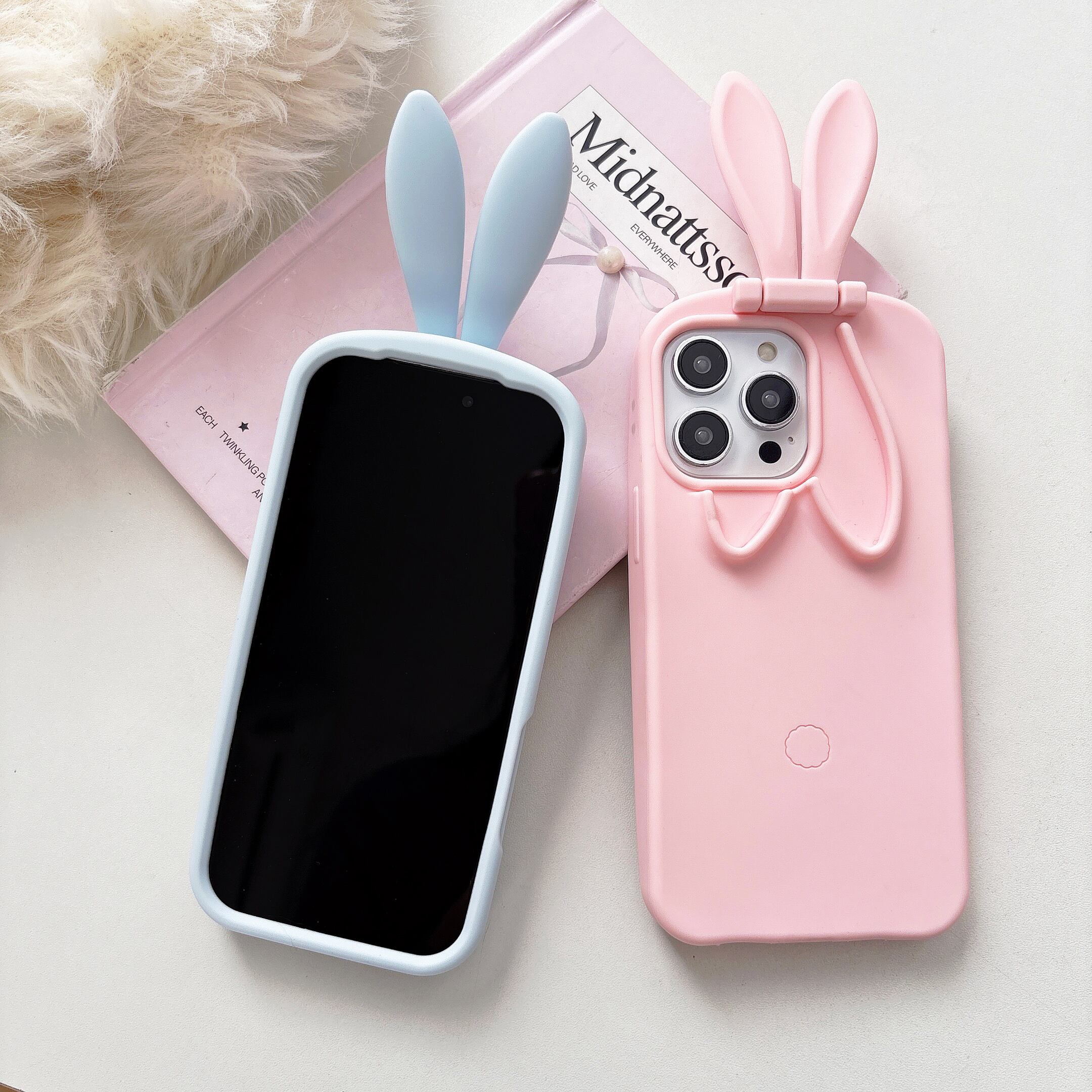 ウサ耳 iPhone 17 16 15 14 13 ケース 可愛い シリコン うさぎ