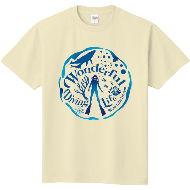 Wonderful Diving Life Tシャツ (アイボリー)