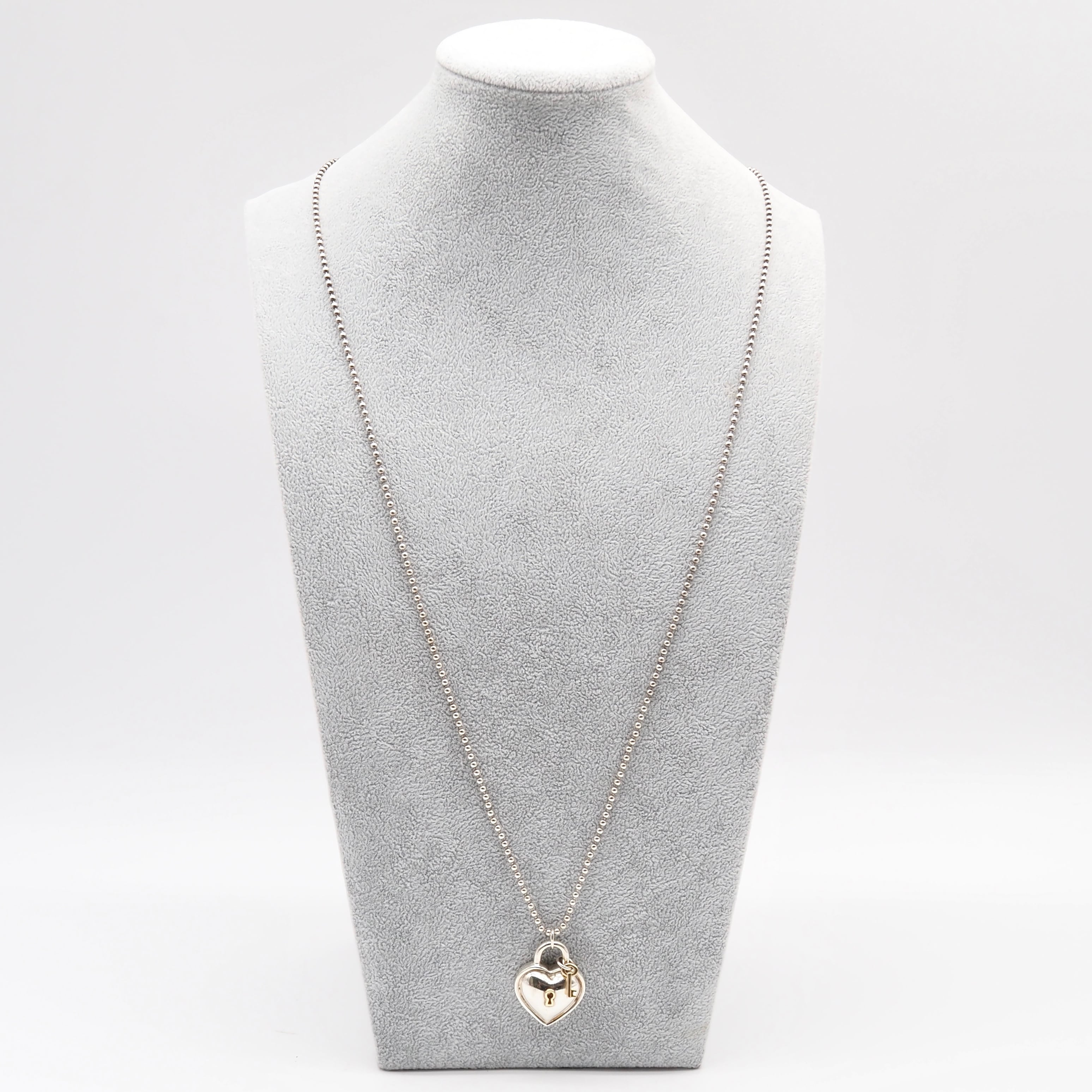 Tiffany & Co. ロック ネックレス シルバー Tiffany&Co. ハートロック ネックレス シルバー925 K18 ティファニー