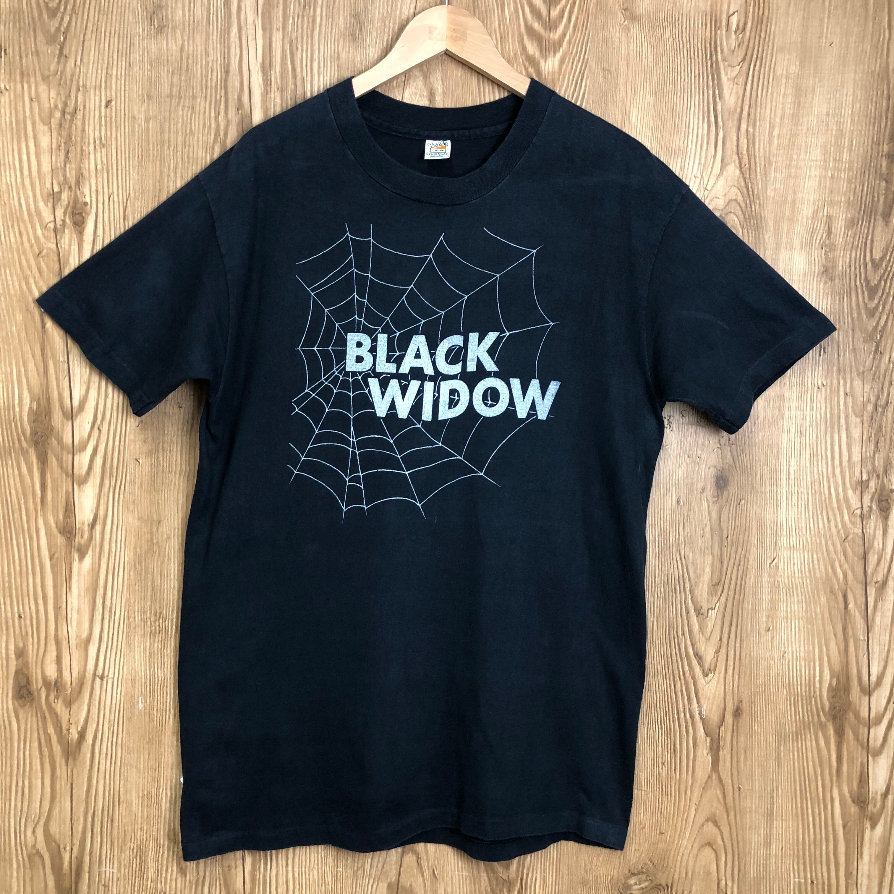 USA製 70s BLACK WINDOW 蜘蛛の巣 デザイン 両面プリント T-sh T USA製 70s BLACK WINDOW 蜘蛛の巣 デザイン 両面プリント T-sh T