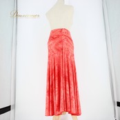 社交ダンス 衣装 スタンダード スカート レッスンウェア Create-Sun クリエイトサン 赤 レッド系 キラキラ ホログラム 朱色 バーミリオン ポリエステル スカート丈87cm ウエスト31cm~ ダンスウェア おしゃれ 動きやすい フェミニン カラフル パーティー 春夏用 普段着 スポーツウェア レディース用 目を引く 派手 華やか エレガント